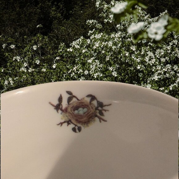 Garden Birds Mug By Maria Ryan Cardinals Dogwood Branch Bee Inhesion Porcelain - Picture 4 of 8